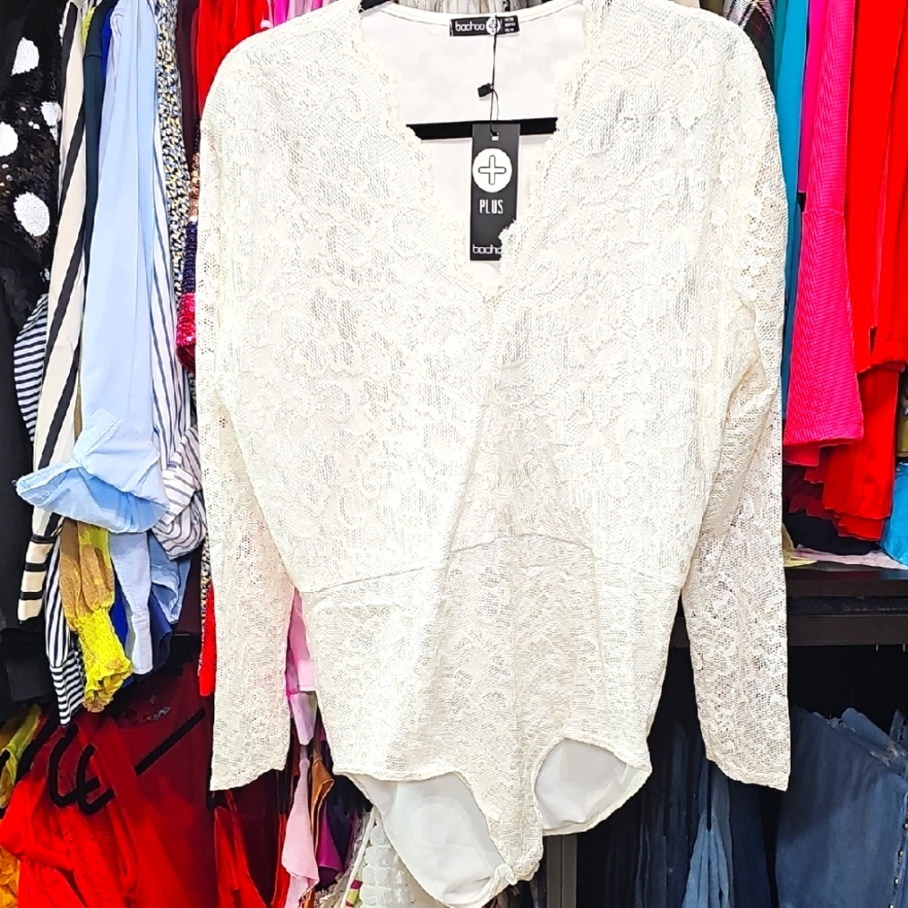White Lace Bodysuit Top